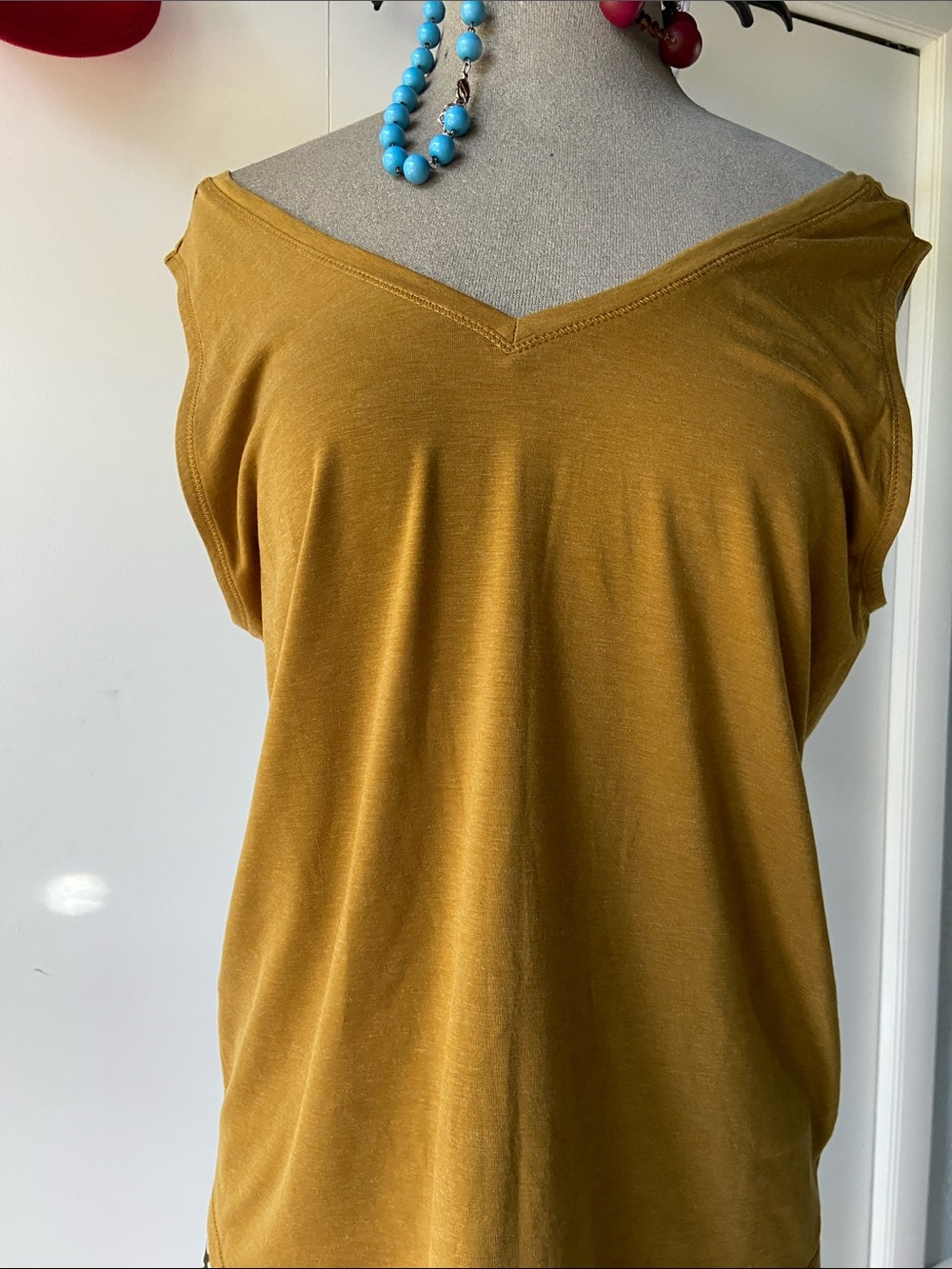 Title Nine Mustard V-Neck Tank Top